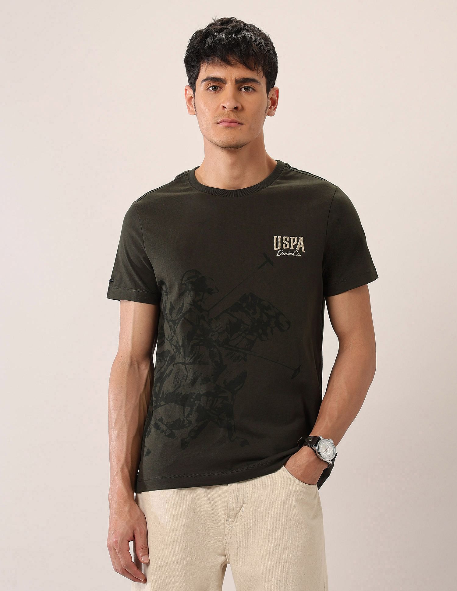 U.S. Polo Assn. Denim Co. Graphic Printed Muscle Fit T-Shirt