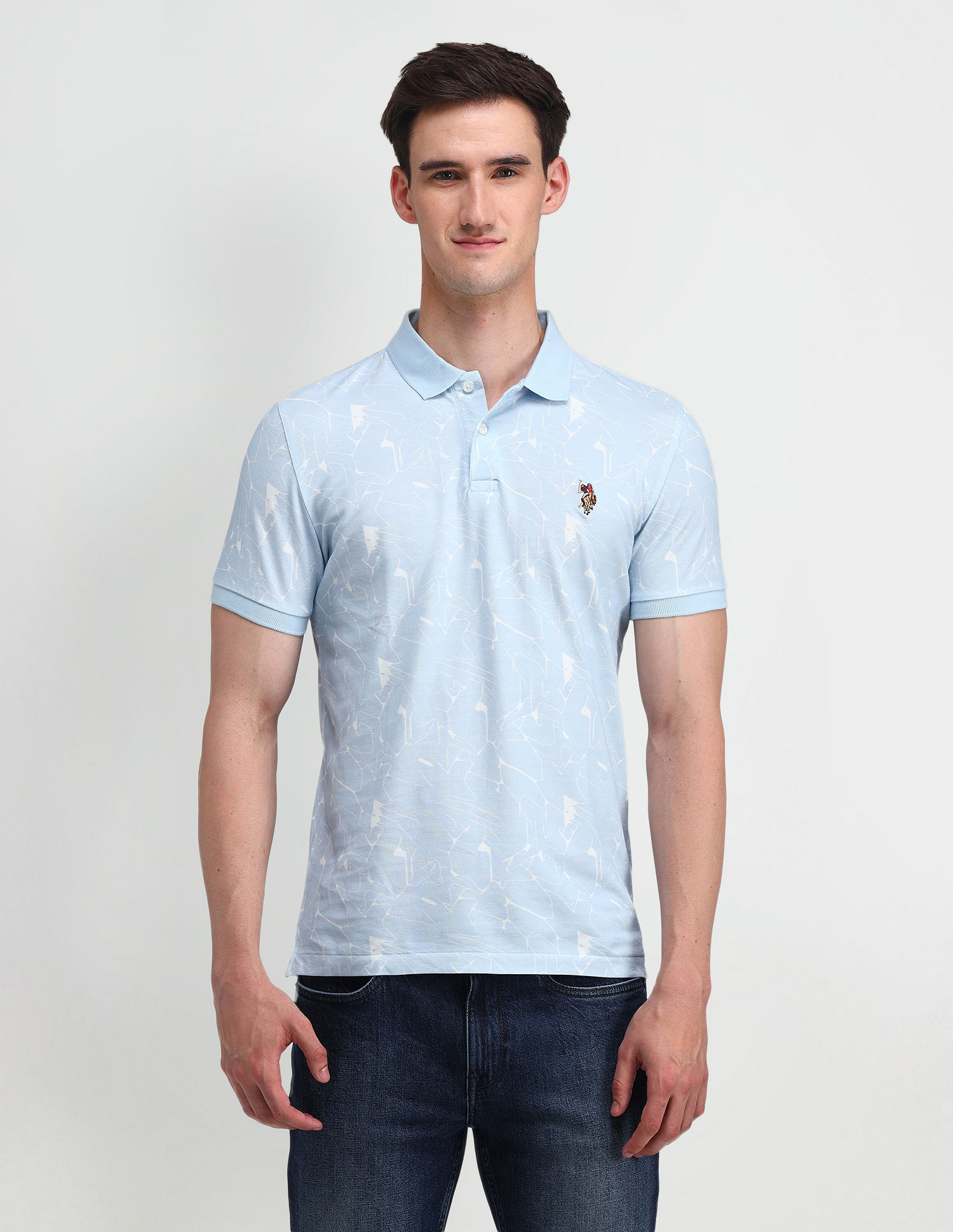 U.S. Polo Assn. Denim Co. Muscle Fit Printed Polo Shirt
