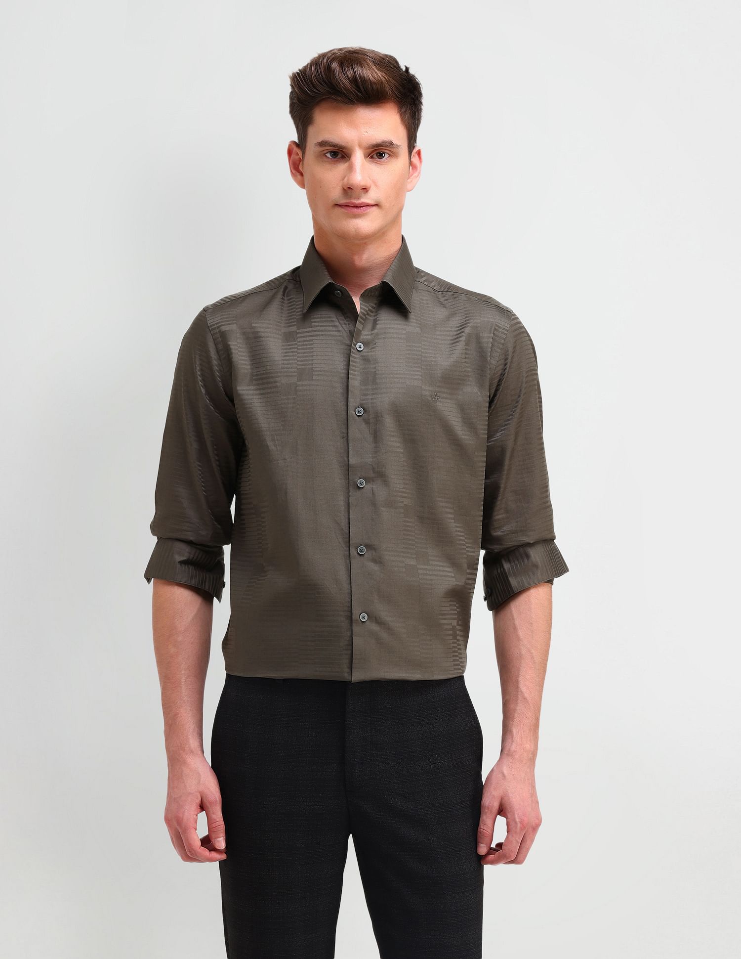 Arrow Newyork Slim Fit Jaquard Shirt