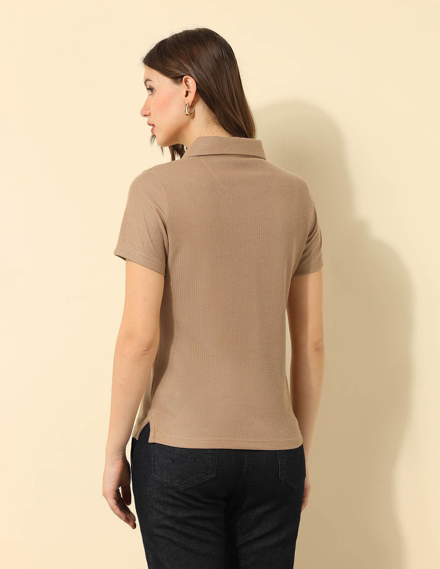 U.S. Polo Assn. Women Regular Fit Solid Polo Shirt