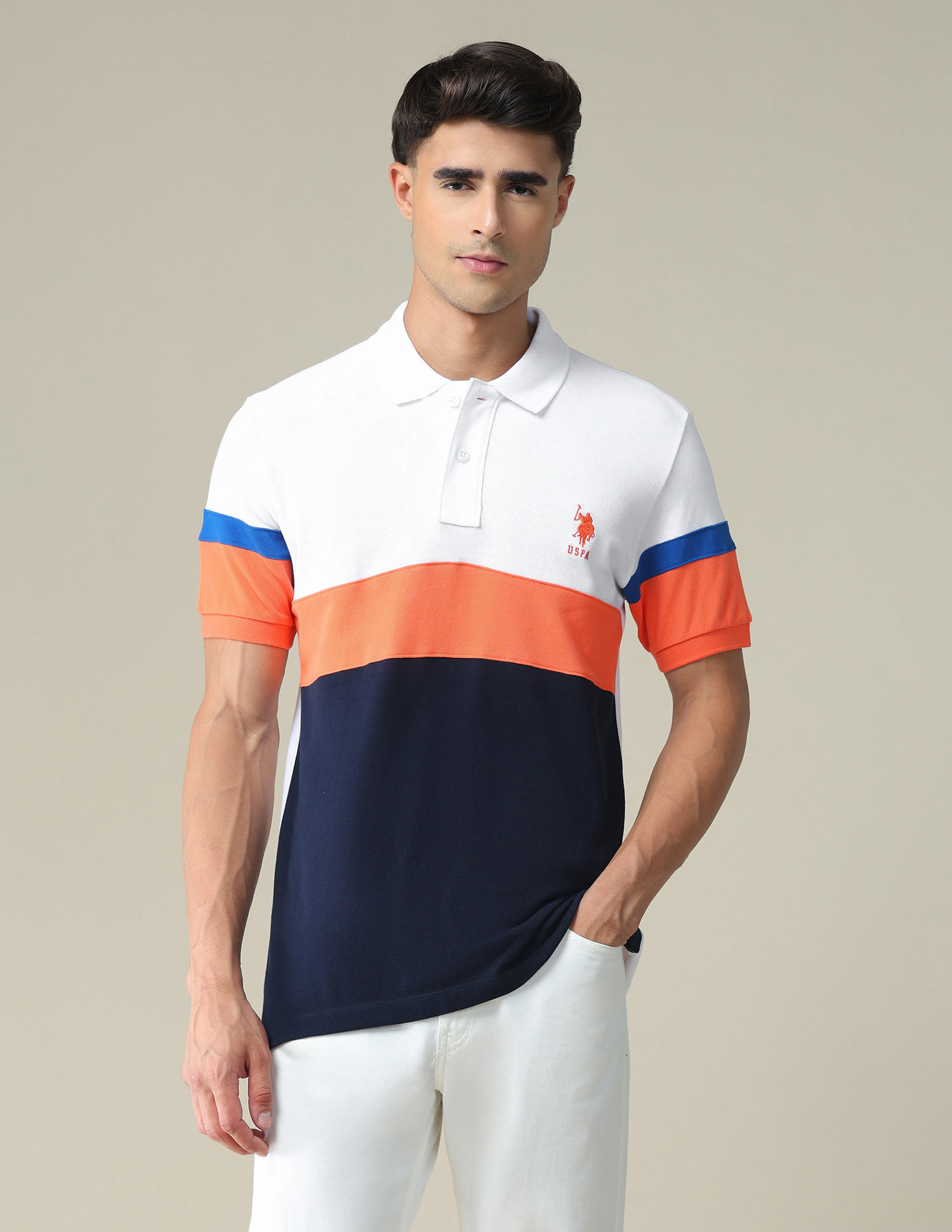 Buy U.S. Polo Assn. Colour Block Polo Shirt - NNNOW.com