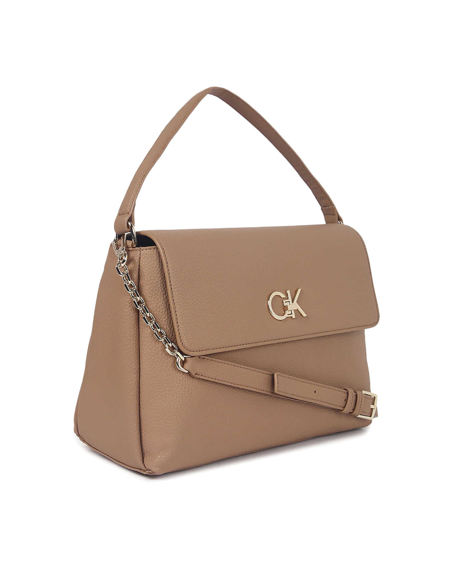 Calvin Klein RE LOCK CROSSBODY CHAIN - Across body bag - sand/beige 