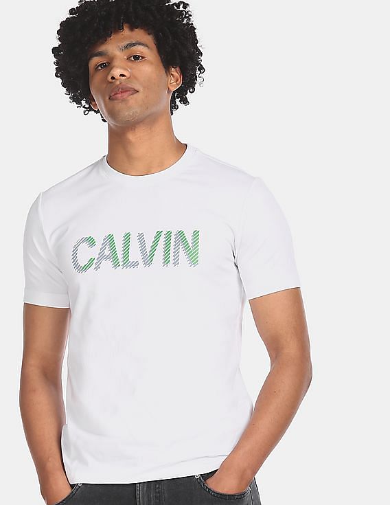 Calvin Klein Jeans Graphic Print Men Round Neck White T-Shirt