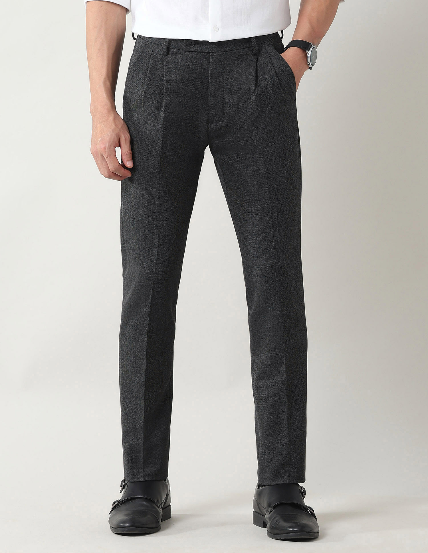 Arrow Slim Fit Dobby Weave Trousers