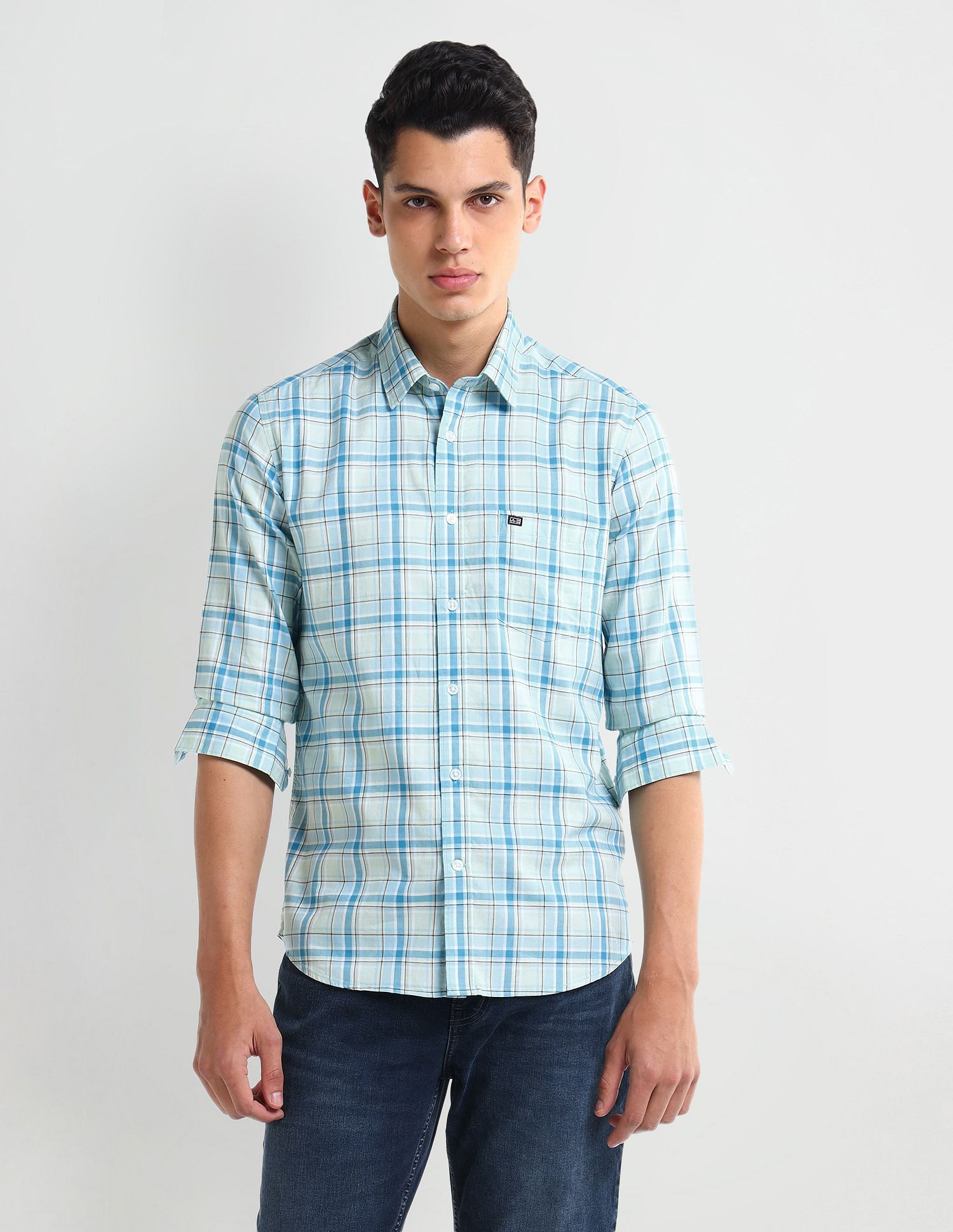Arrow Sport Tartan Checked Cotton Shirt