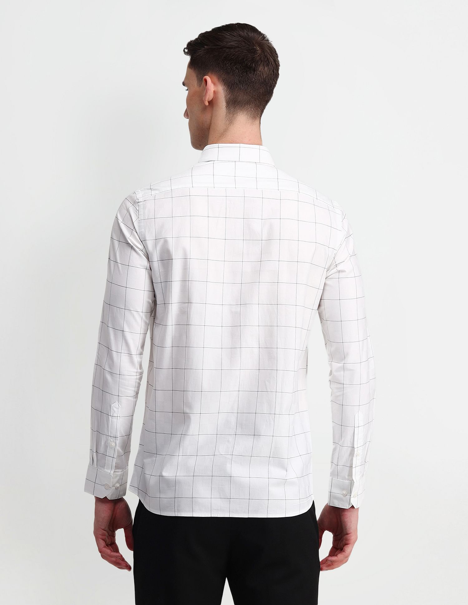 Arrow Windowpane Checks Manhattan Slim Fit Shirt