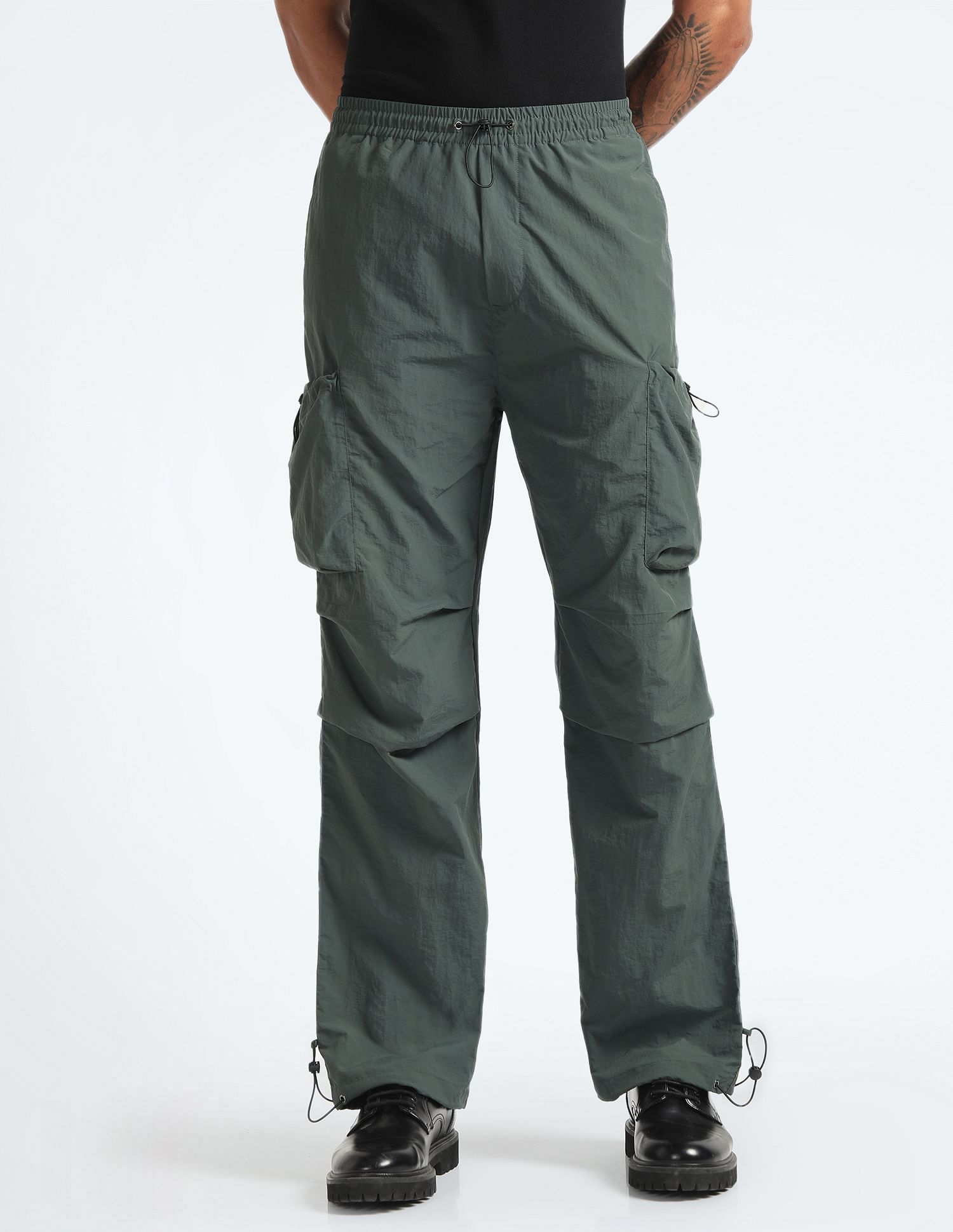 Flying Machine Relaxed Fit Solid Trousers
