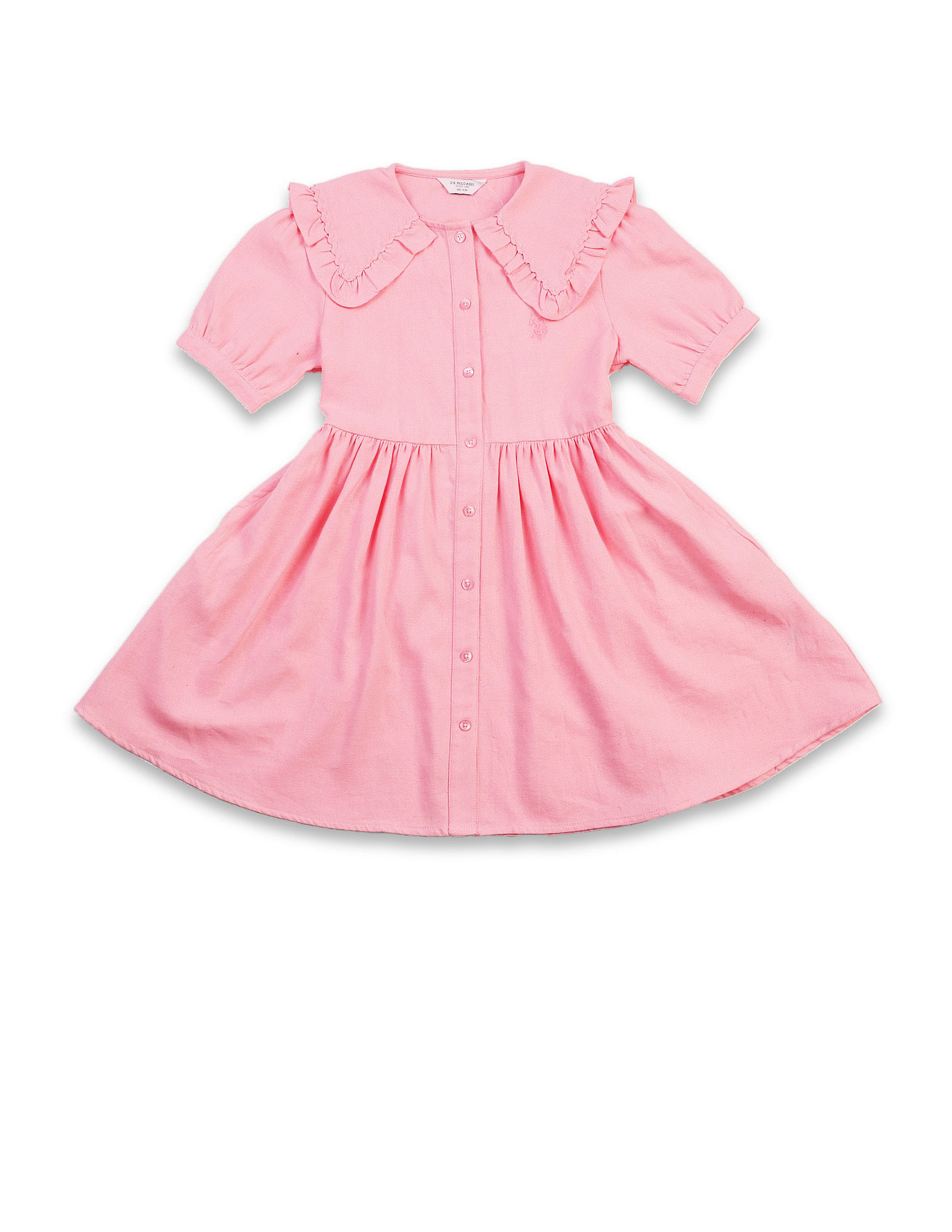U.S. Polo Assn. Kids Girls Cape Collar Solid Mini Dress