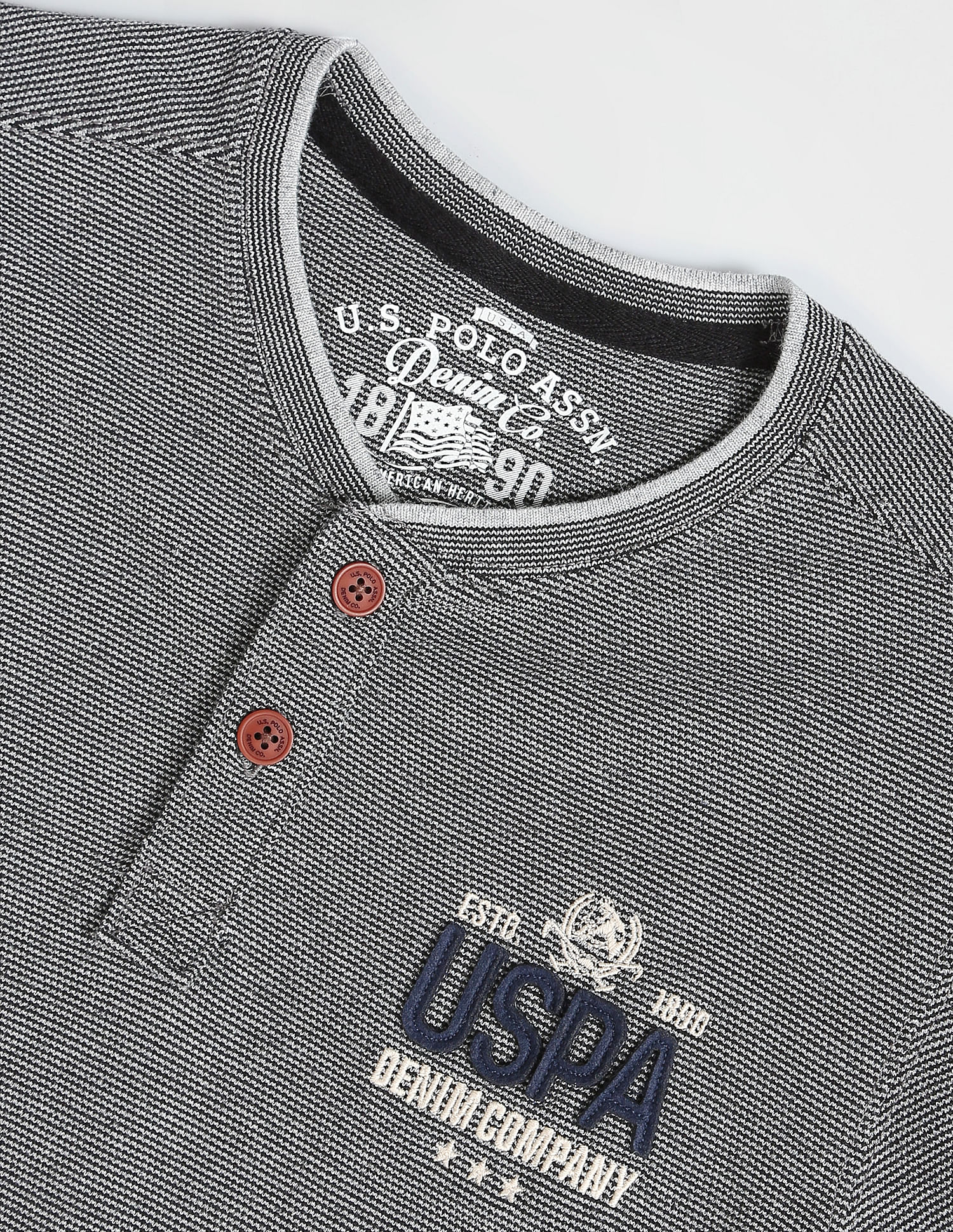 U.S. Polo Assn. Denim Co. Long Sleeve Cotton Henley T-Shirt