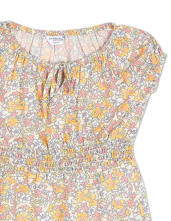 U.S. Polo Assn. Kids Floral Print Peplum Top