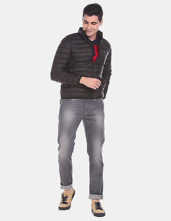 U.S. Polo Assn. Stand Collar Quilted Jacket With Pouch
