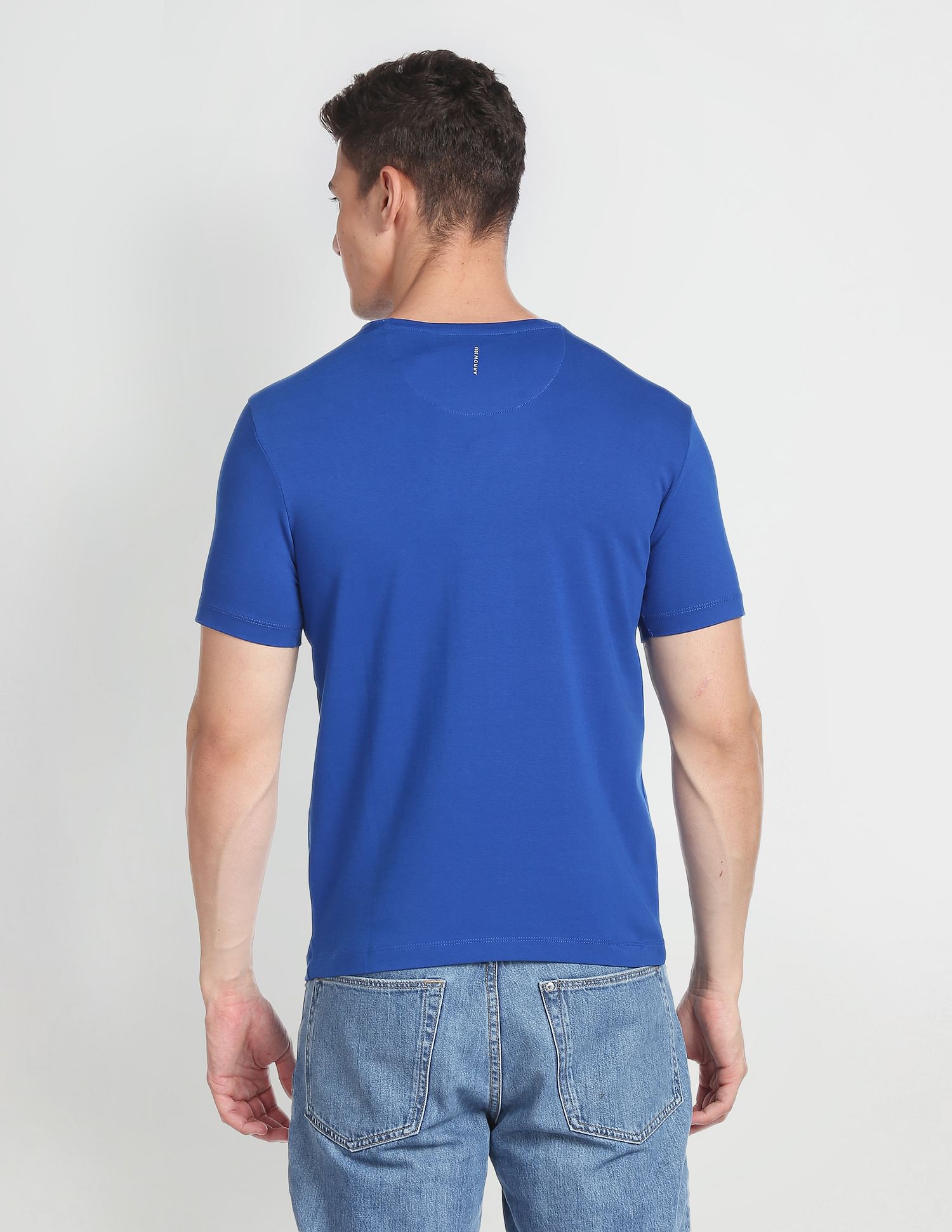 Arrow Newyork Colour Block Printed T-Shirt