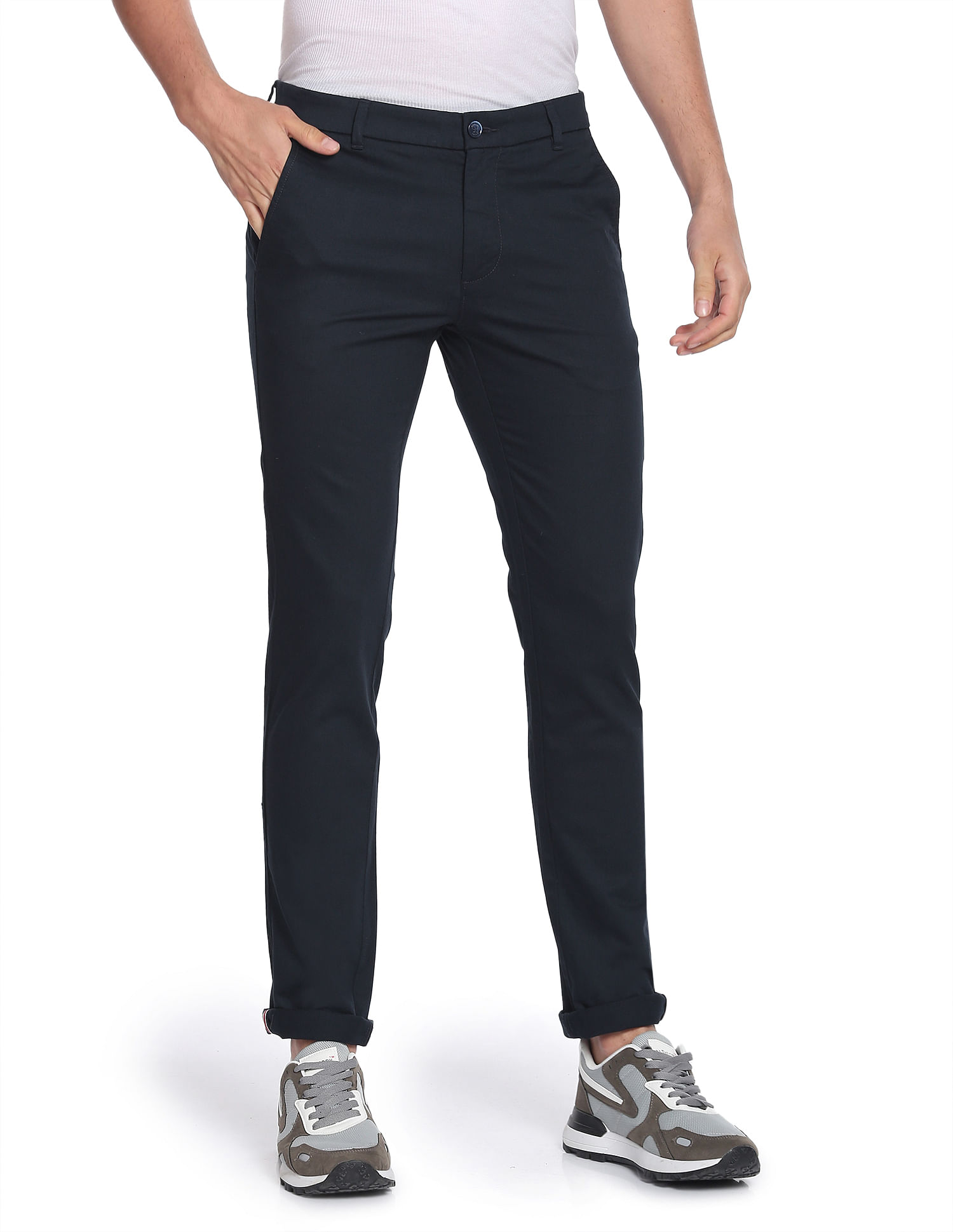 Hugo Boss Grey Slim Fit Casual Pants for Men Online India at Darveys.com