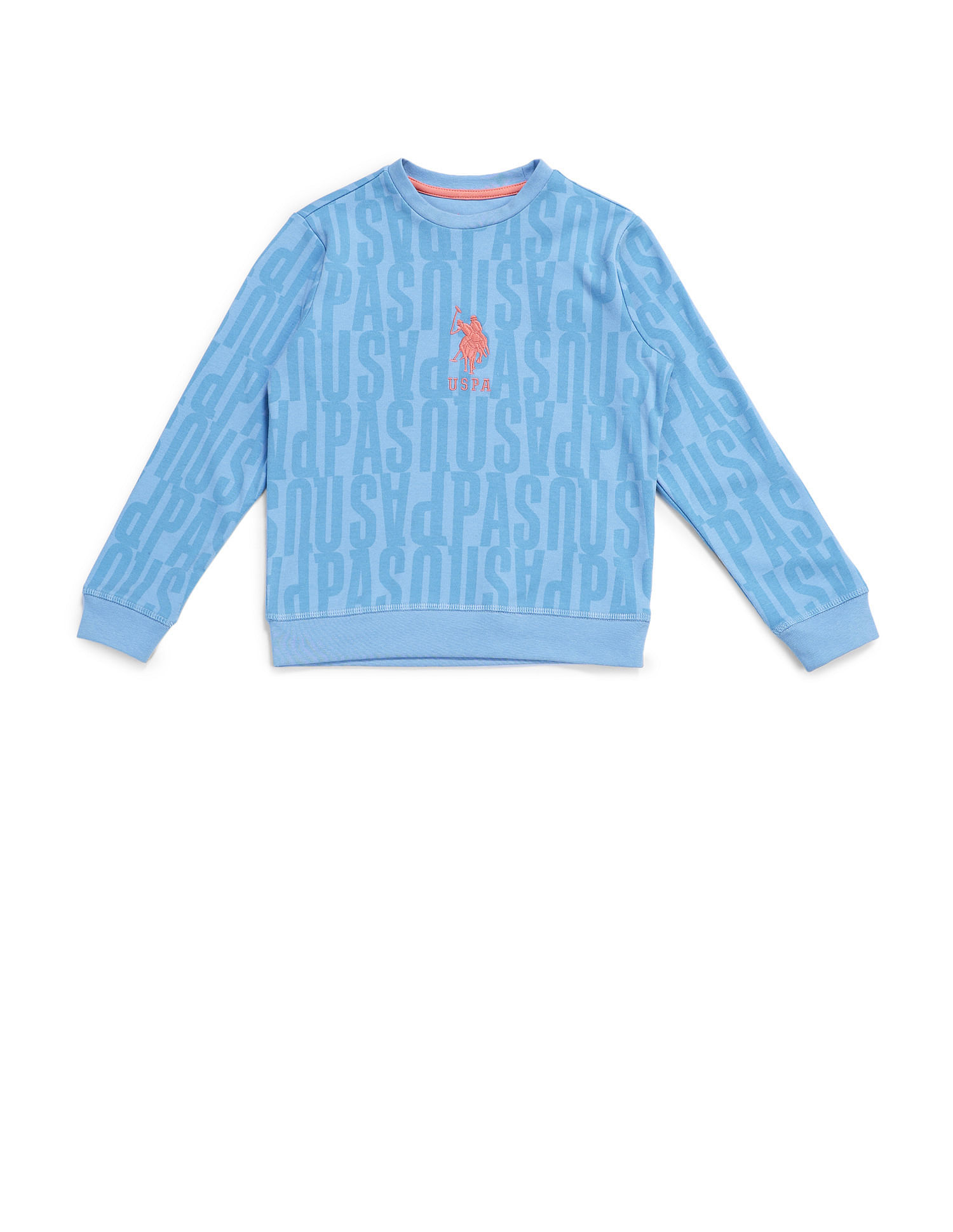 U.S. Polo Assn. Kids Boys Brand Printed Regular Fit Sweatshirt