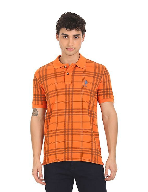 U.S. Polo Assn. Denim Co. Check Cotton Pique Polo Shirt