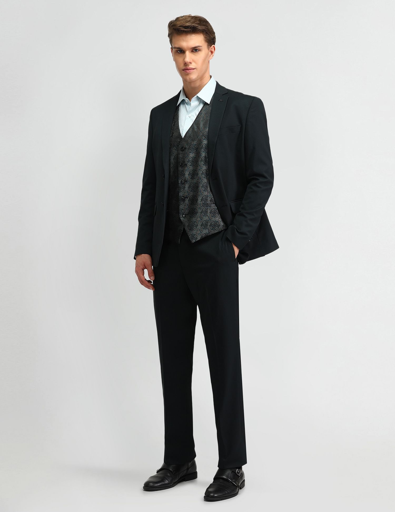 Arrow Self-Design Regular Fit Suits