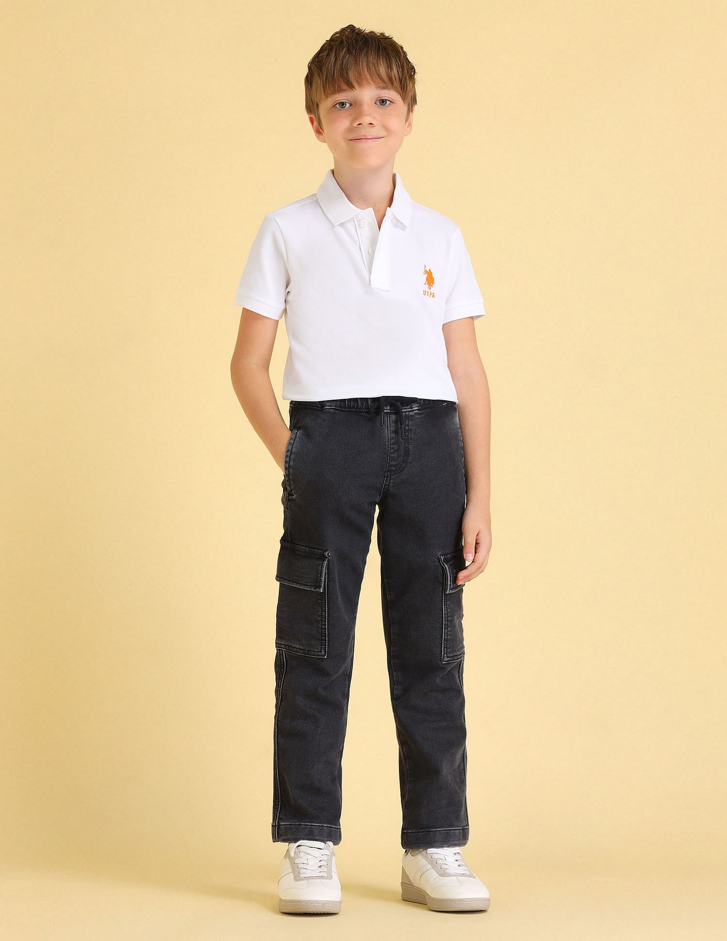 U.S. Polo Assn. Kids Boys Regular Fit Cargo Jeans