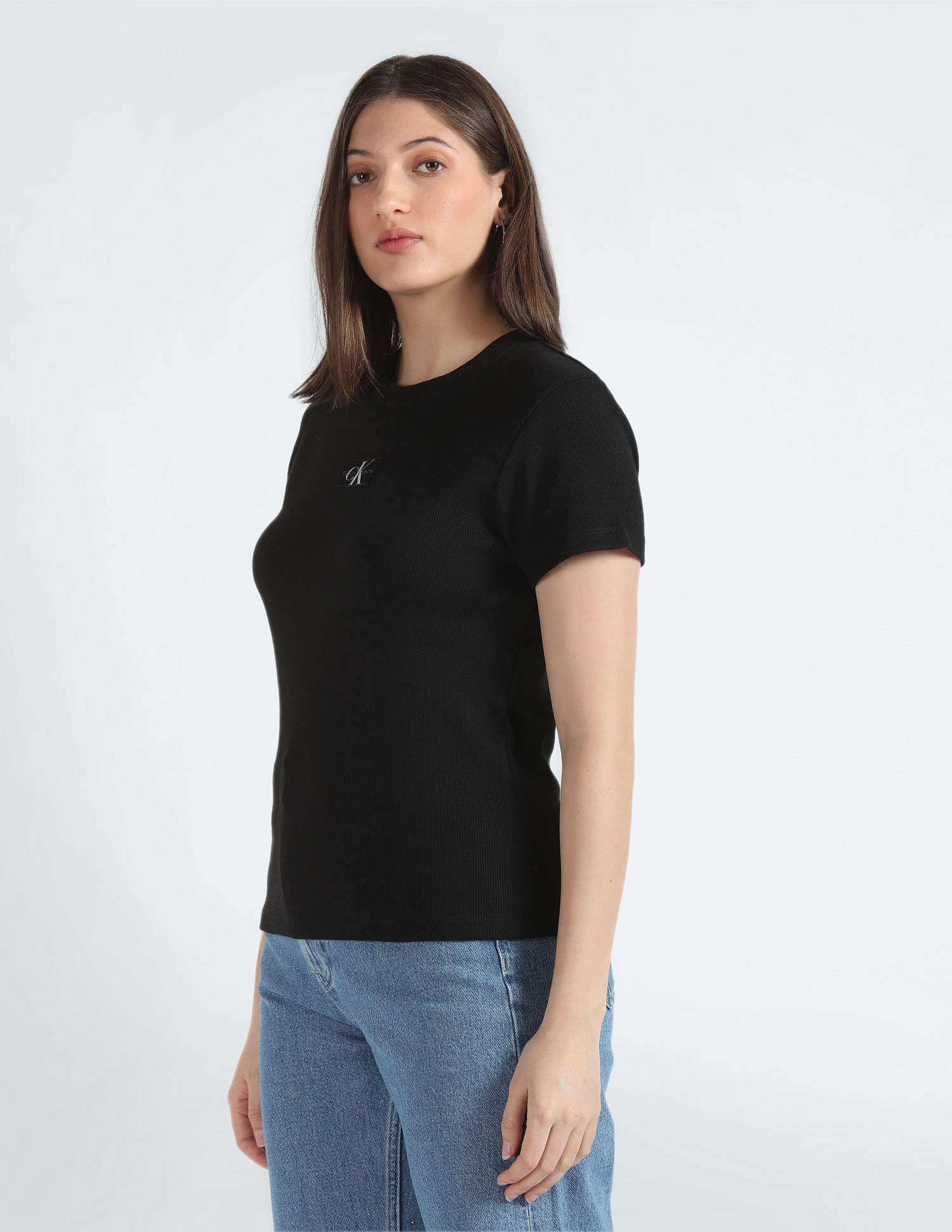 Buy Calvin Klein Jeans Woven Label Rib Regular T-Shirt