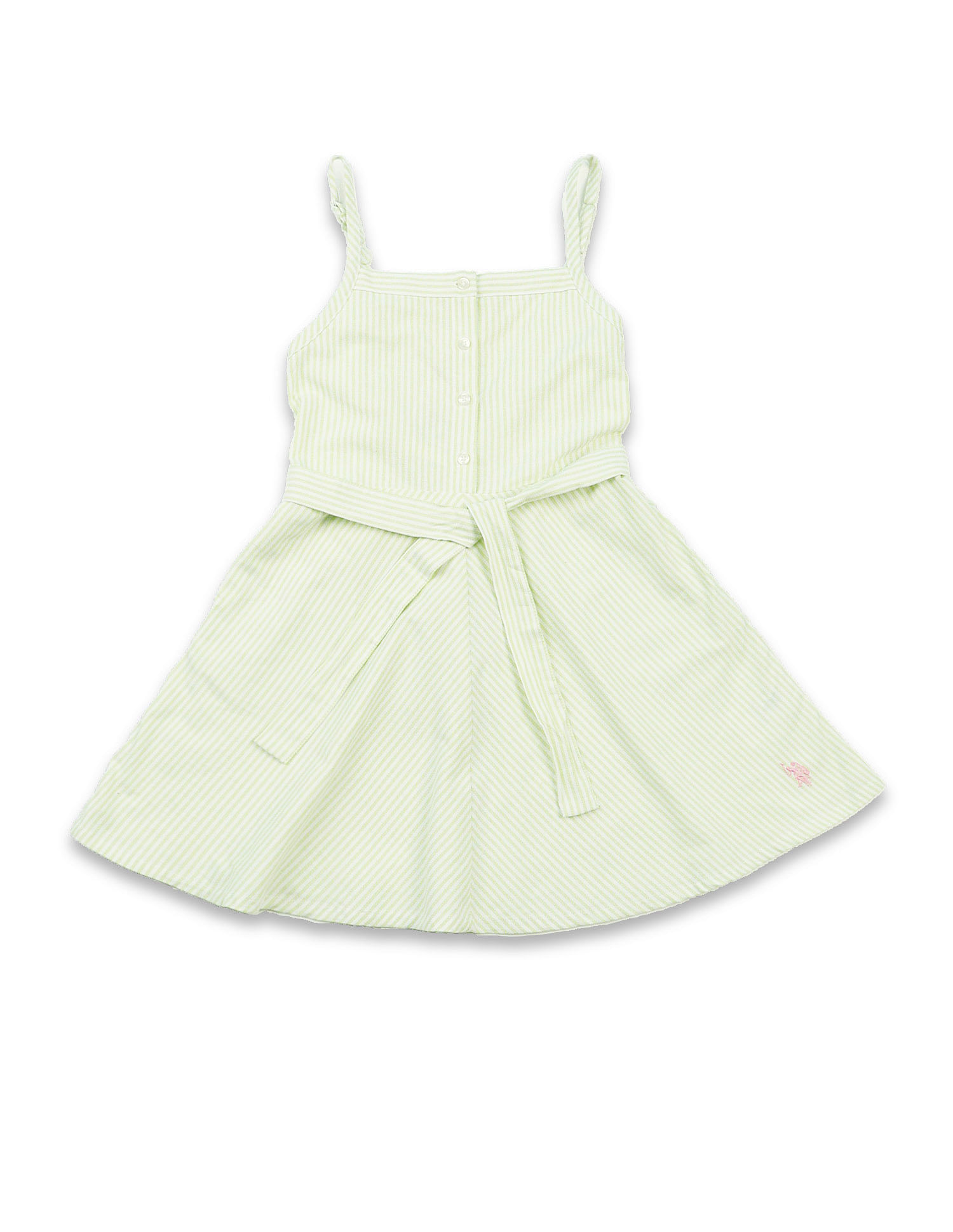 U.S. Polo Assn. Kids Girls Vertical Striped Mini Dress
