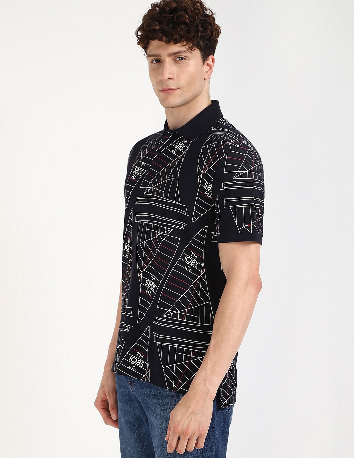 Tommy Hilfiger Printed Regular-Fit Cotton Polo Shirt