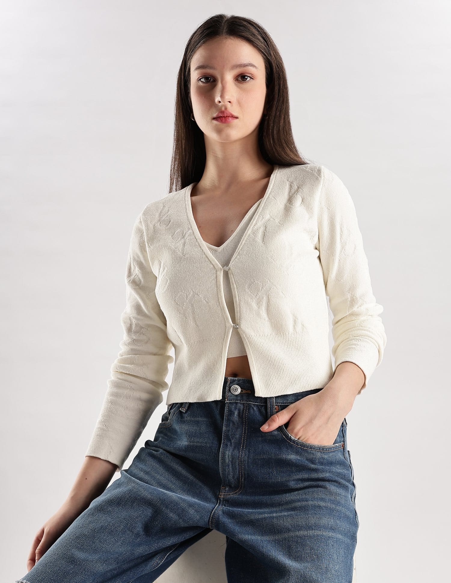 Buy Calvin Klein Jeans Regular-Fit Modal V-Neck Front-Open Sweater 