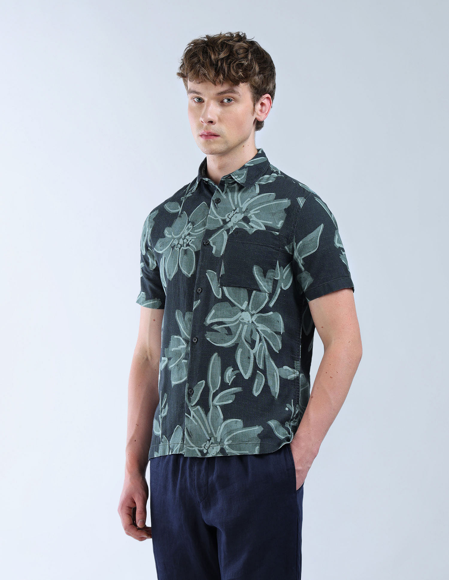 Flying Machine Color Of Home Floral Printed Shirt