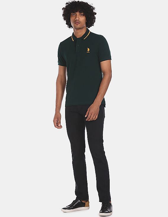 dark green polo shirt outfit