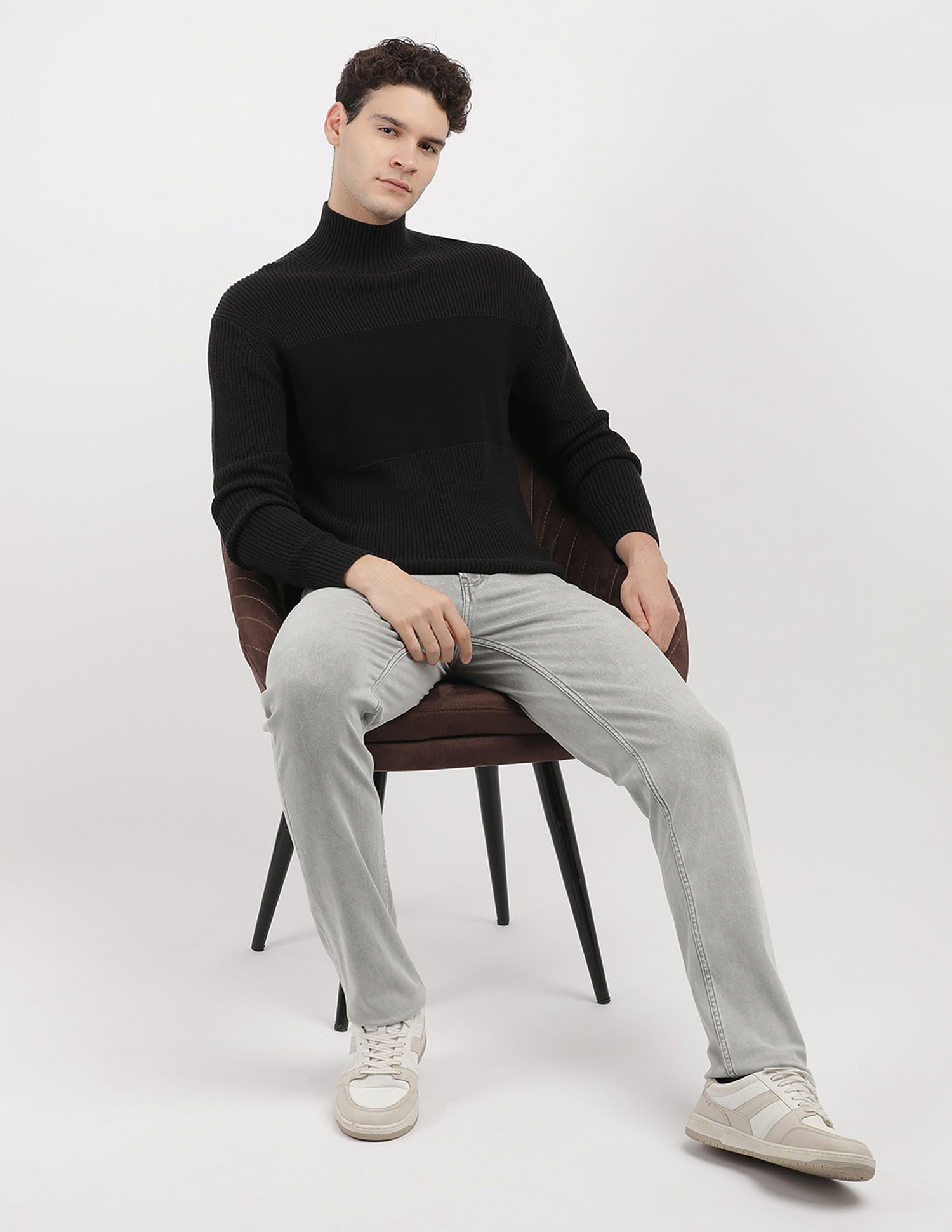 Calvin Klein Jeans Mixed Stitch High Neck Sweater