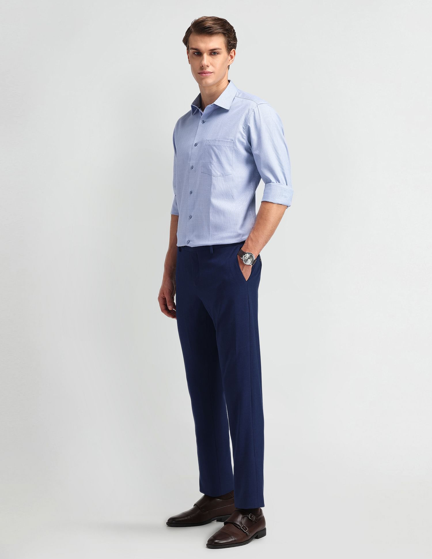 Arrow Liberty Classic Fit Micro Checked Shirt