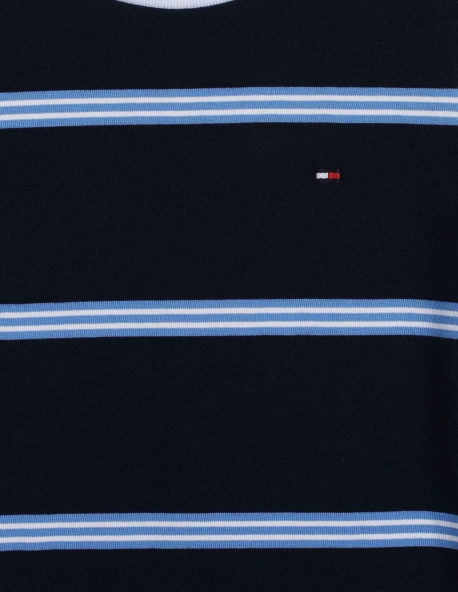 Tommy Hilfiger Kids Boys Striped Regular-Fit Cotton T-Shirt