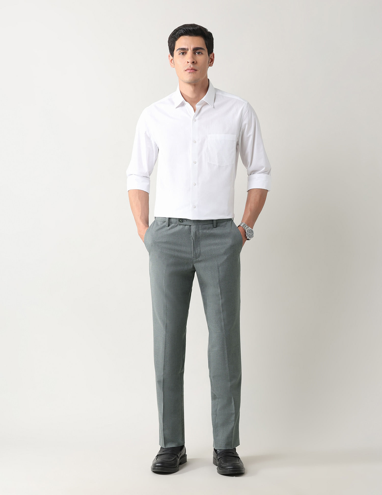 Arrow Mid Rise Regular Fit Trousers