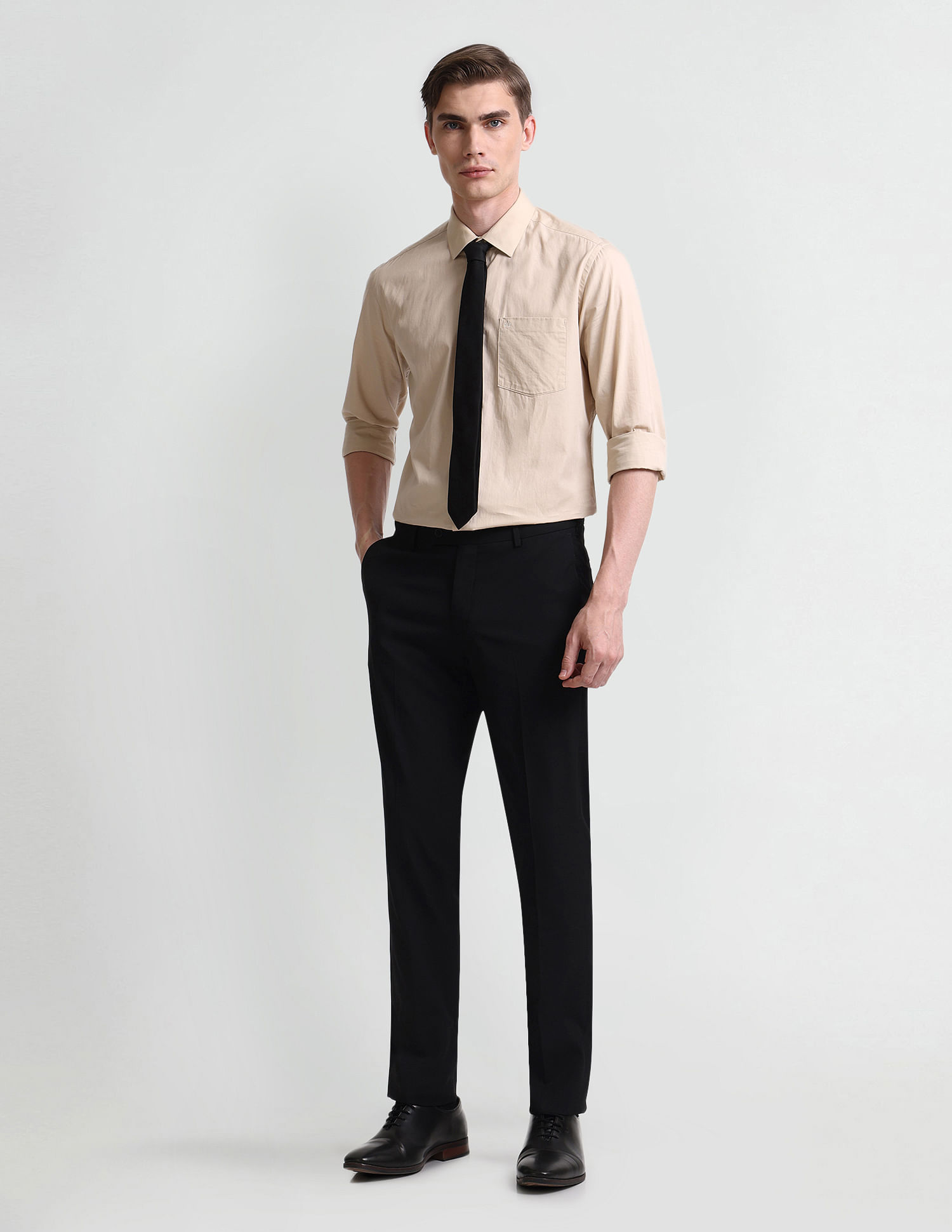 Arrow Mid Rise Slim Fit Trousers