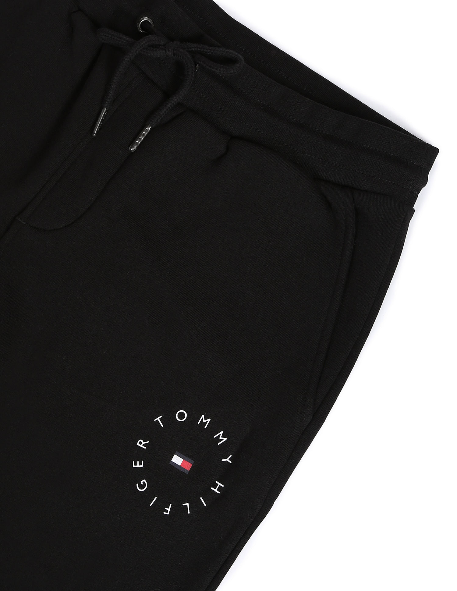 Tommy Hilfiger Men Black Mid Rise Roundall Graphic Sweatpants