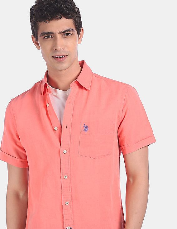 mens coral polo shirt