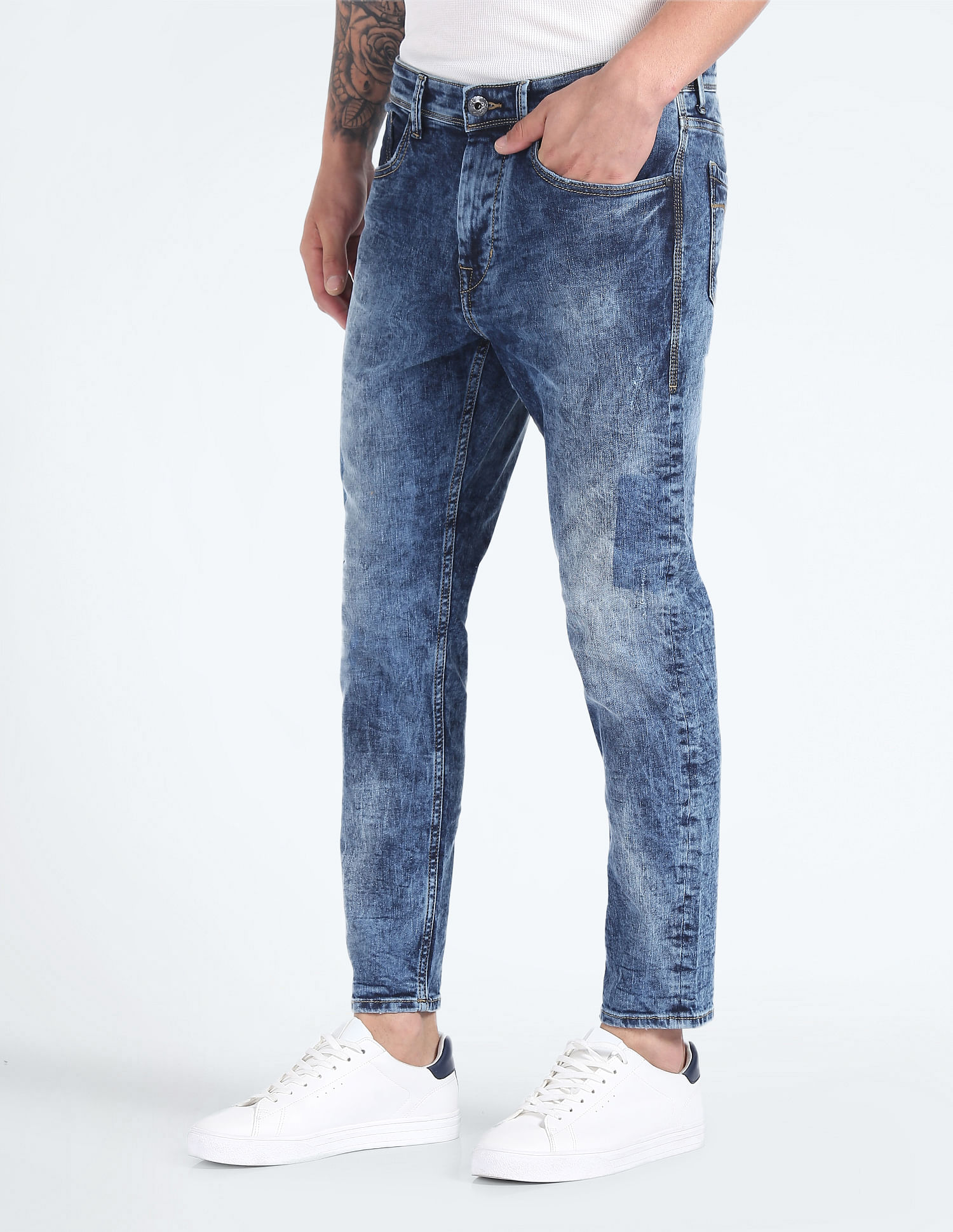 Flying Machine Mankle Slim Fit Acid Wash Jeans