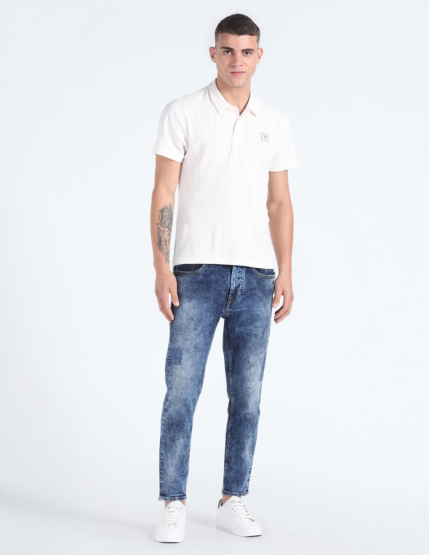 Flying Machine Mankle Slim Fit Acid Wash Jeans