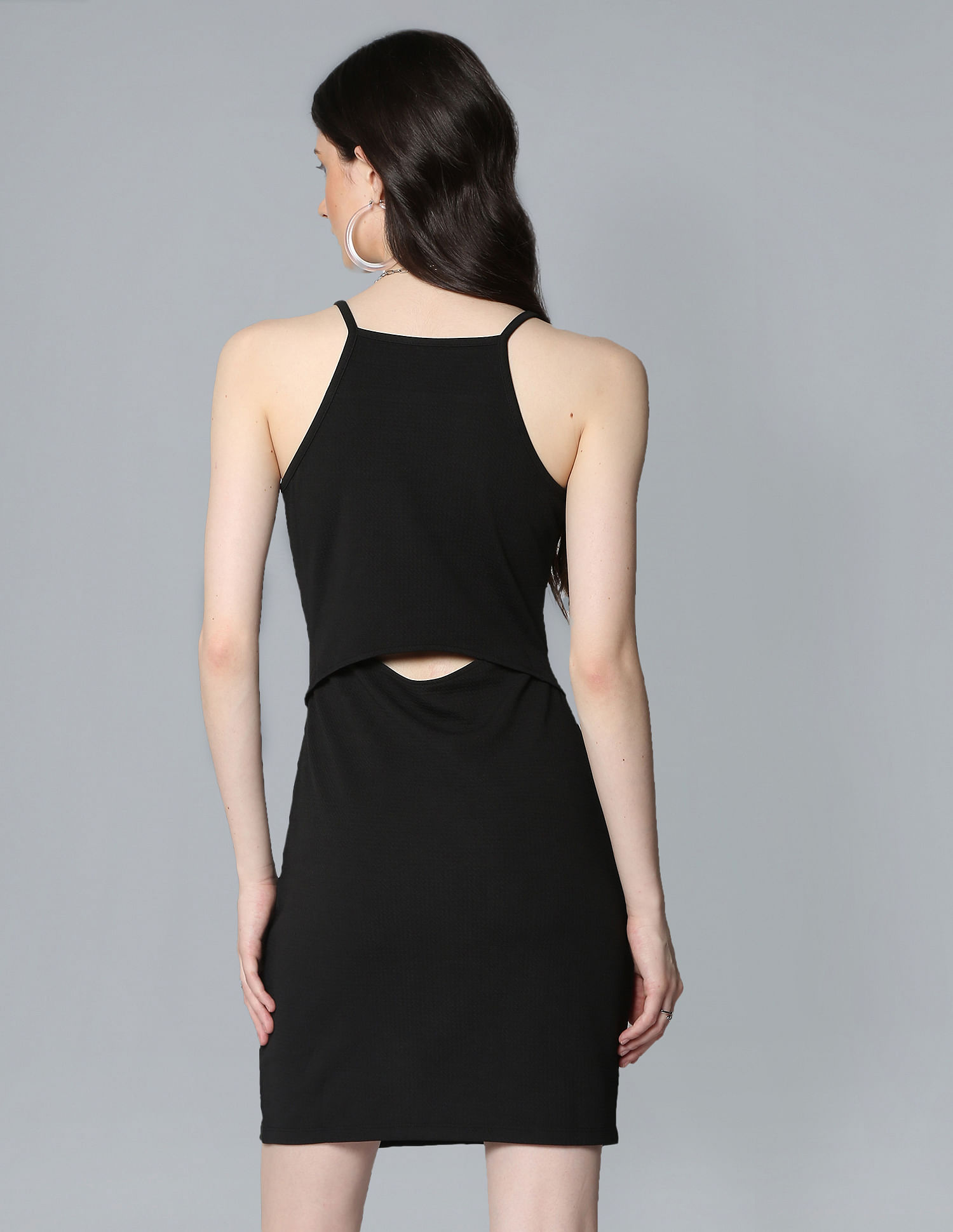Flying Machine Women Halter Neck Cutout Back Dress