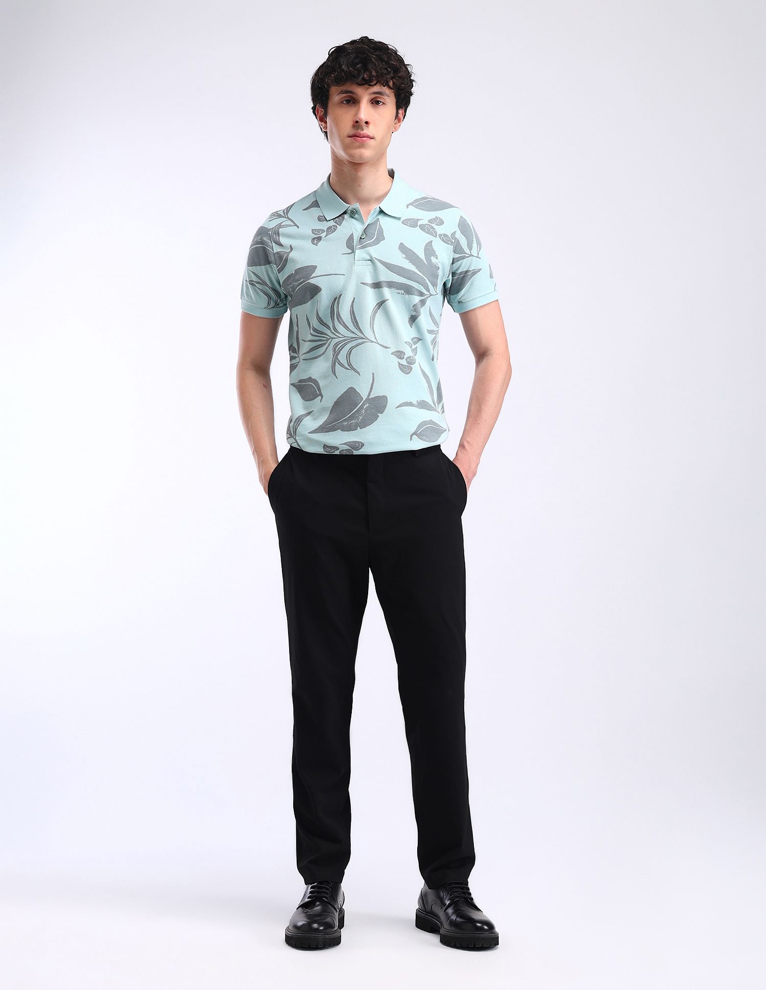 Flying Machine All-over Print Cotton Polo Shirt