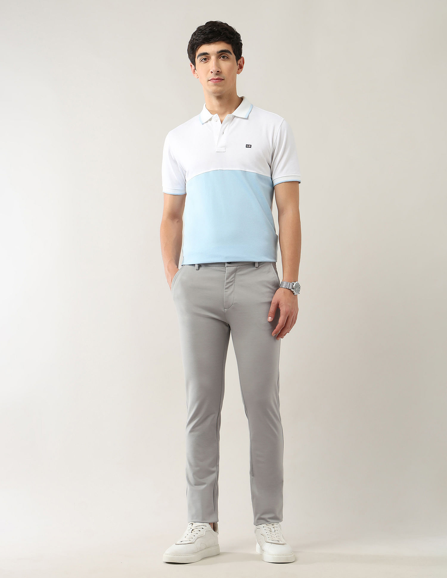 Arrow Sport Slim Fit Mid Rise Trousers