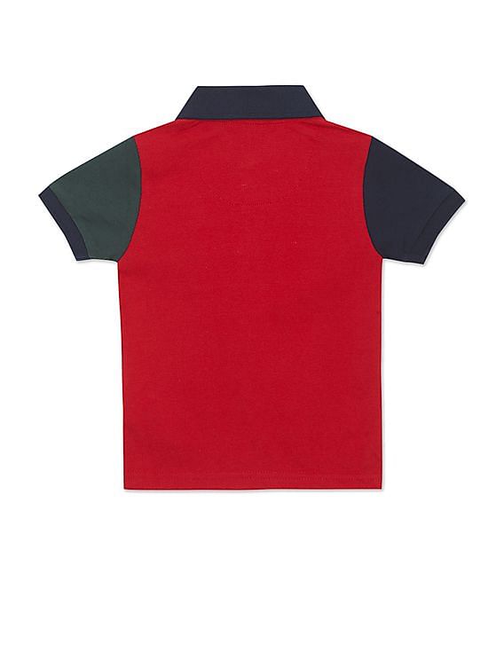 U.S. Polo Assn. Kids Cotton Colour Block Polo Shirt
