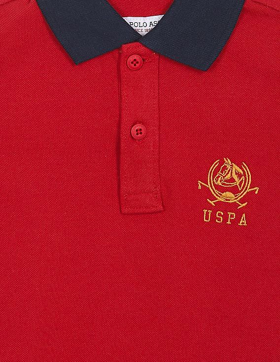 U.S. Polo Assn. Kids Cotton Colour Block Polo Shirt