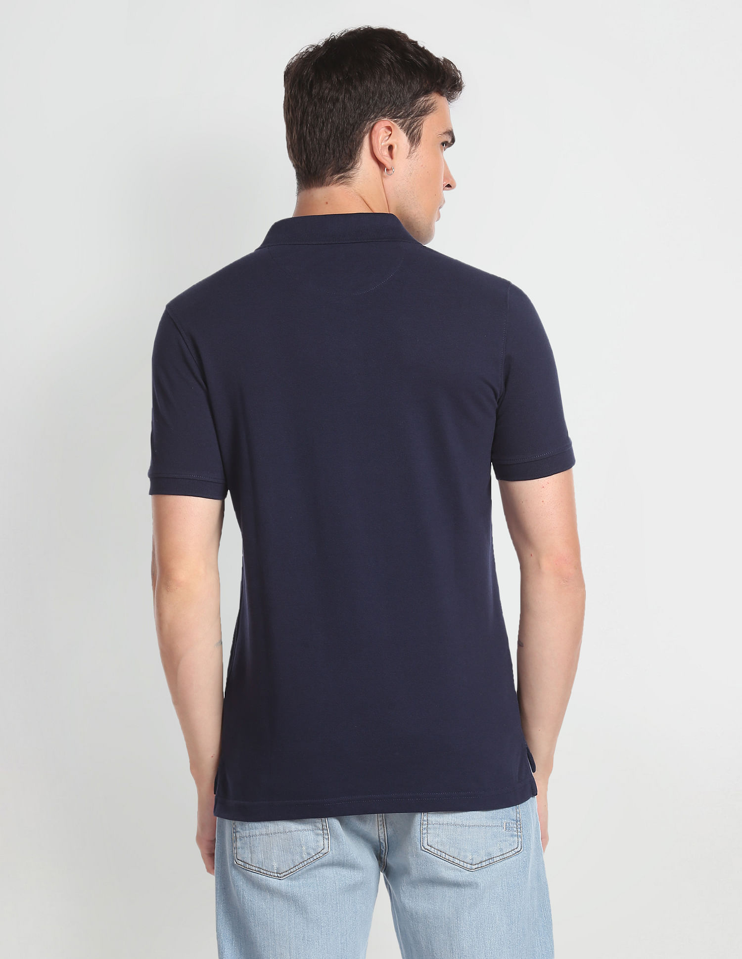 Flying Machine Solid Pique Polo Shirt