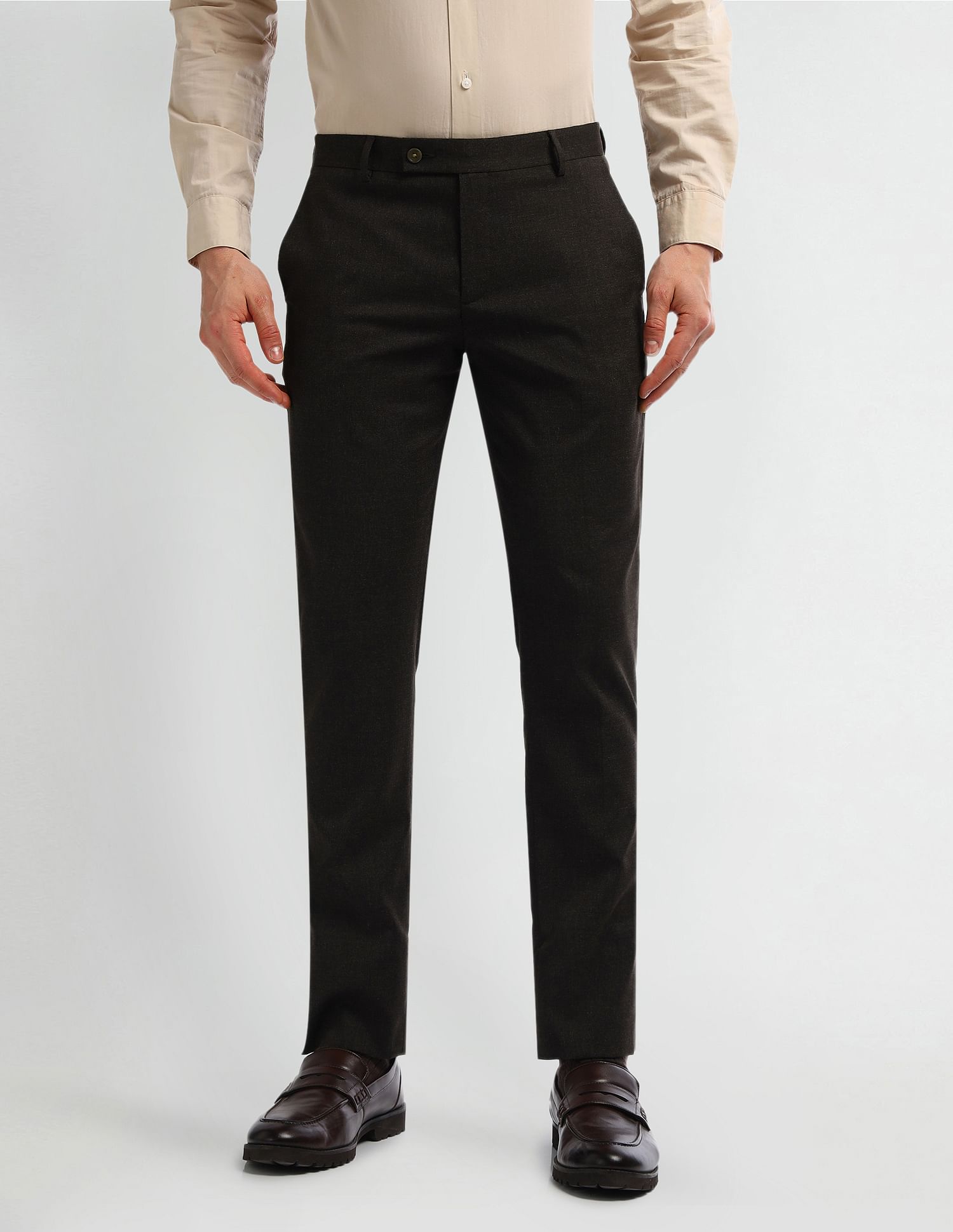Arrow Mid Rise Carson Tapered Fit Trousers