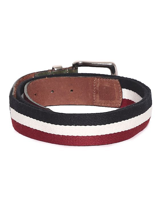 U.S. Polo Assn. Multi Colour Striped Canvas Belt