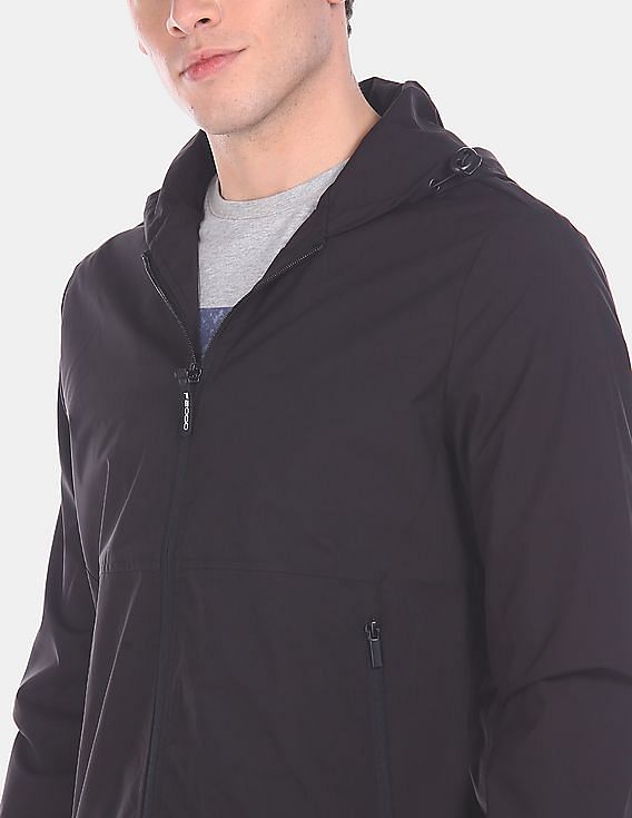 Flying Machine Brand Print Hooded Jacket