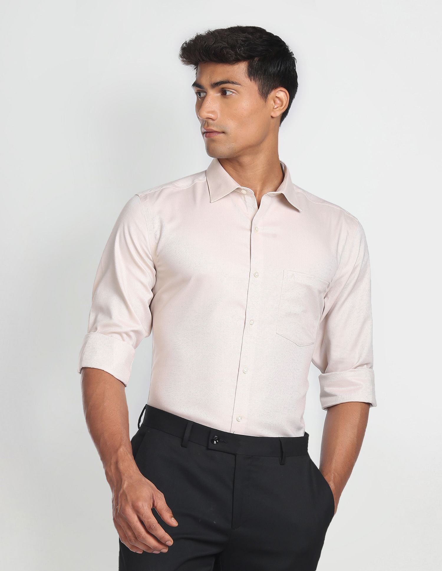 Arrow Auto Press Patterned Dobby Formal Shirt