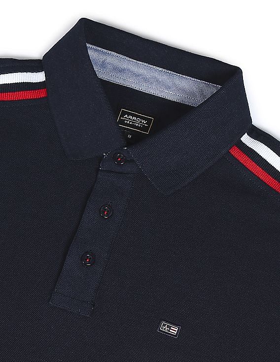 Arrow Sports Brand Stripe Short Sleeve Polo Shirt