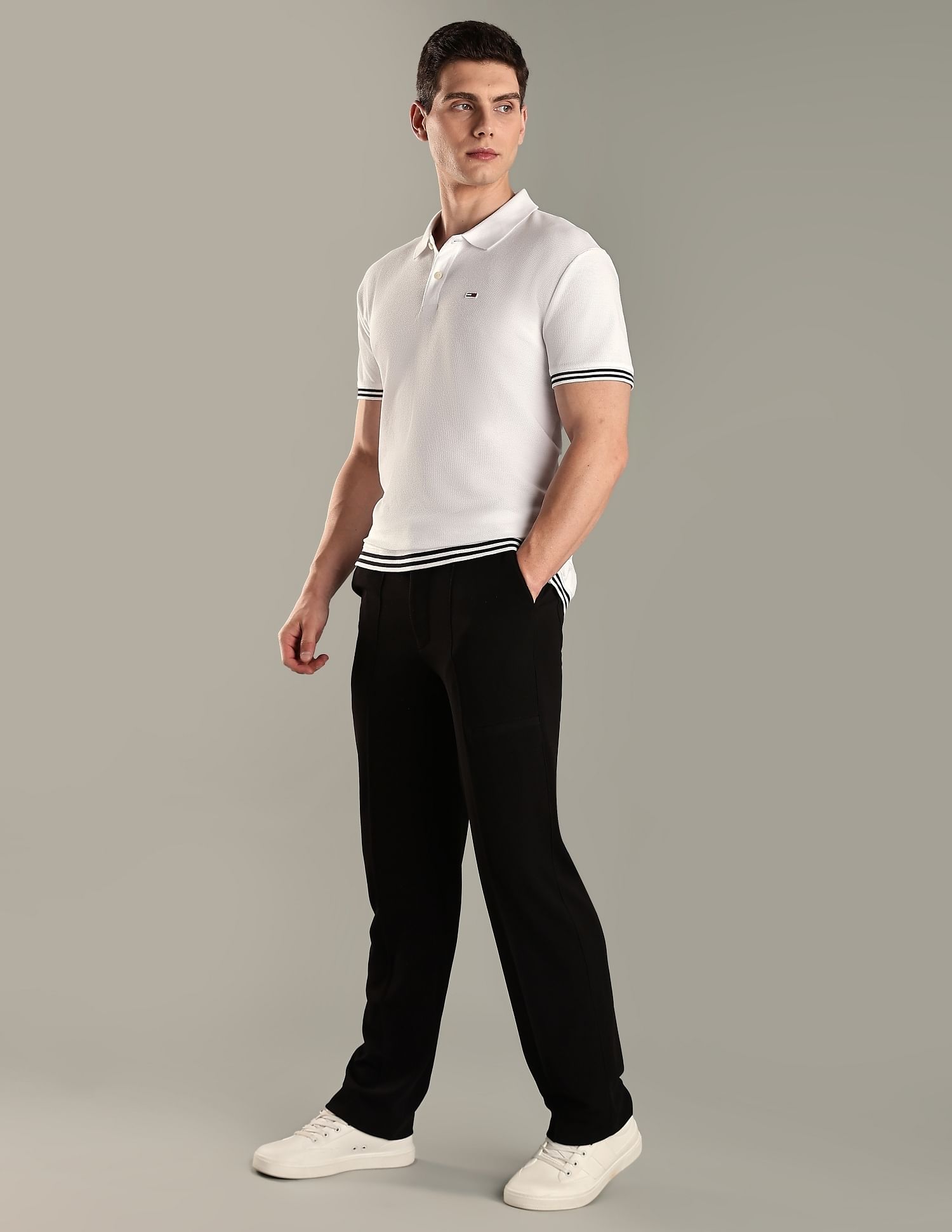 Tommy Hilfiger Solid Regular-Fit Cotton Polo T-Shirt
