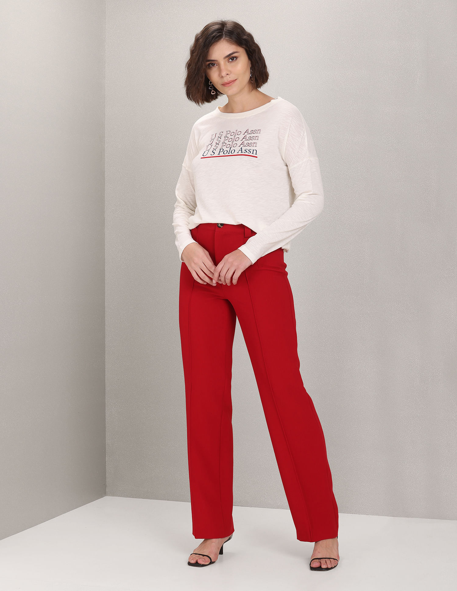 U.S. Polo Assn. Women Typographic Print Cotton T-Shirt