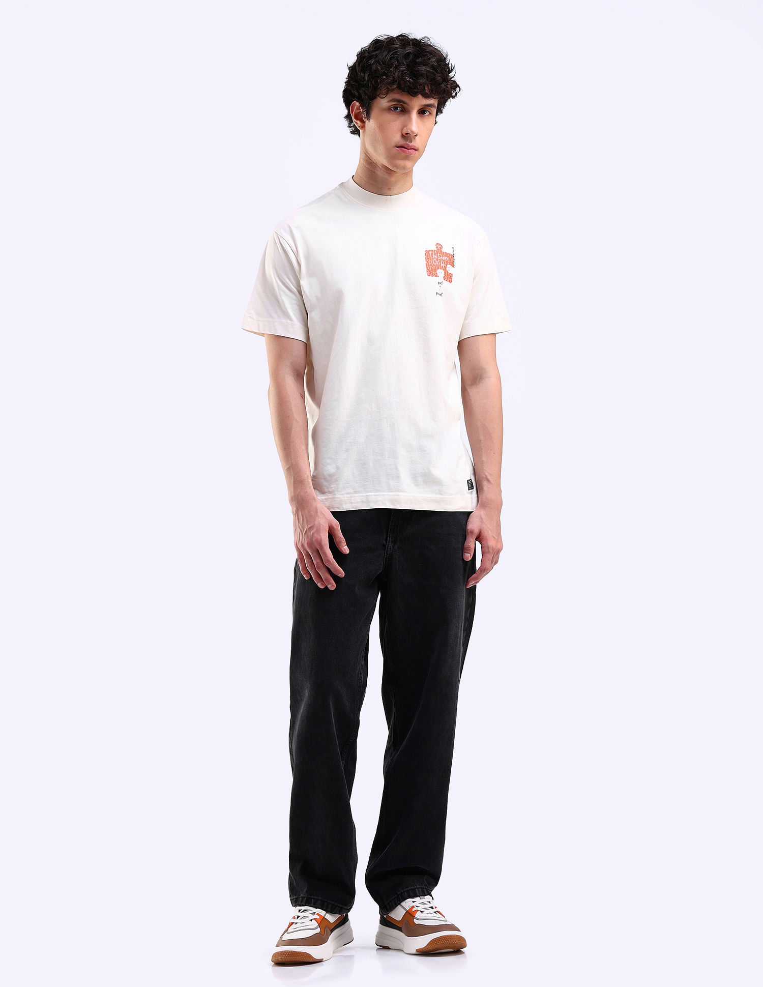 Flying Machine Graphic Print Cotton T-Shirt